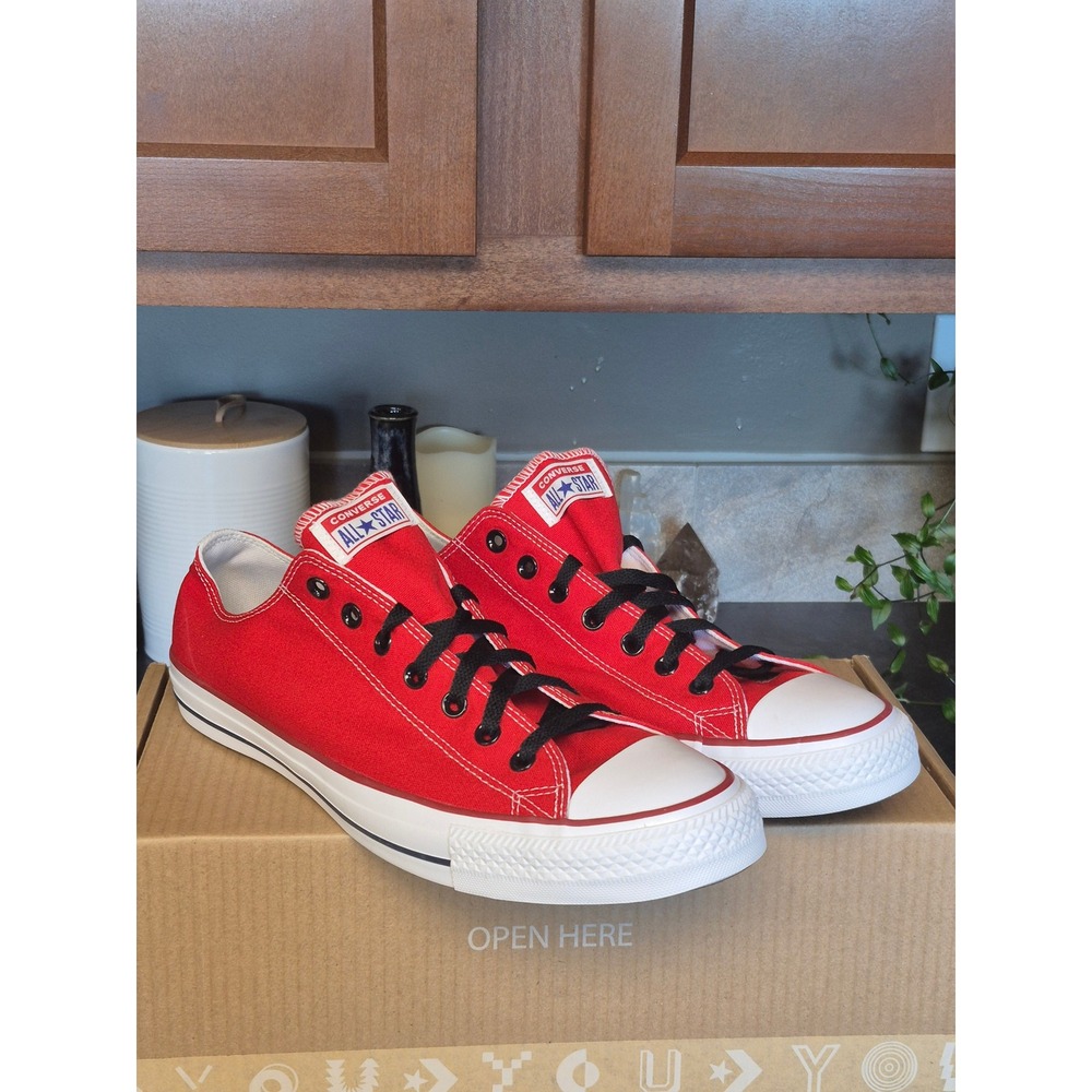 Converse Custom Chuck Taylor All Star Low Top Sneakers Men's Size 13 Red Canvas